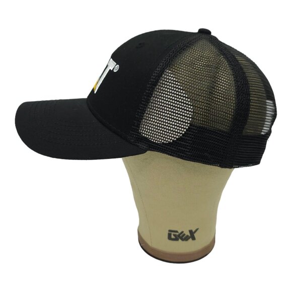 Caterpillar CAT Equipment Black Mesh Retro Snapback Cap Trucker Baseball NEW - Picture 10 of 13